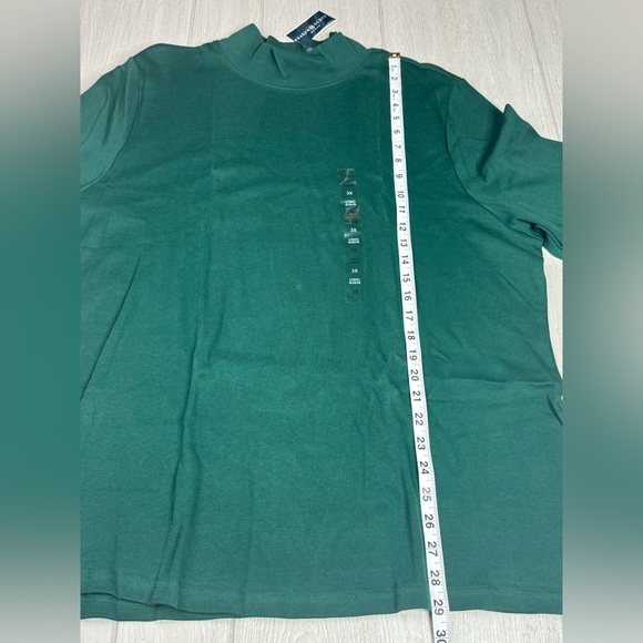 NWT 3XL Karen Scott Woman Long Sleeves Solid Green Plus Size - Picture 5 of 6